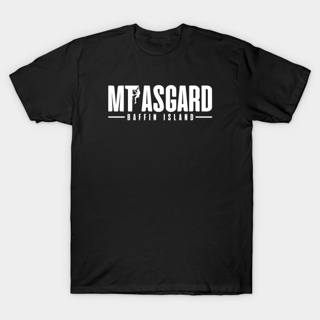 Mount Asgard Rock Climbing Auyuittuq Baffin Island T-Shirt by zap